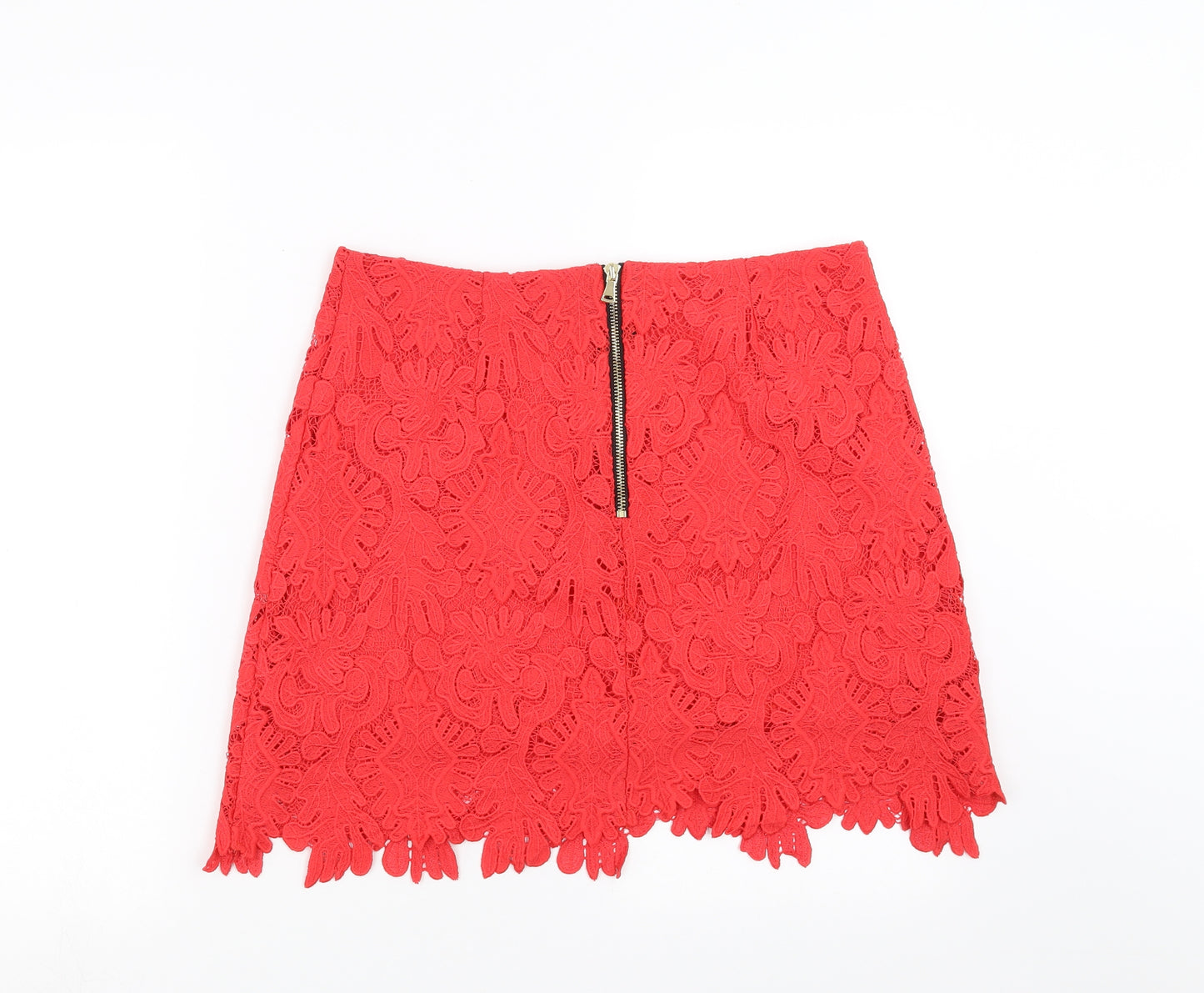 River Island Womens Red Floral  A-Line Skirt Size 14