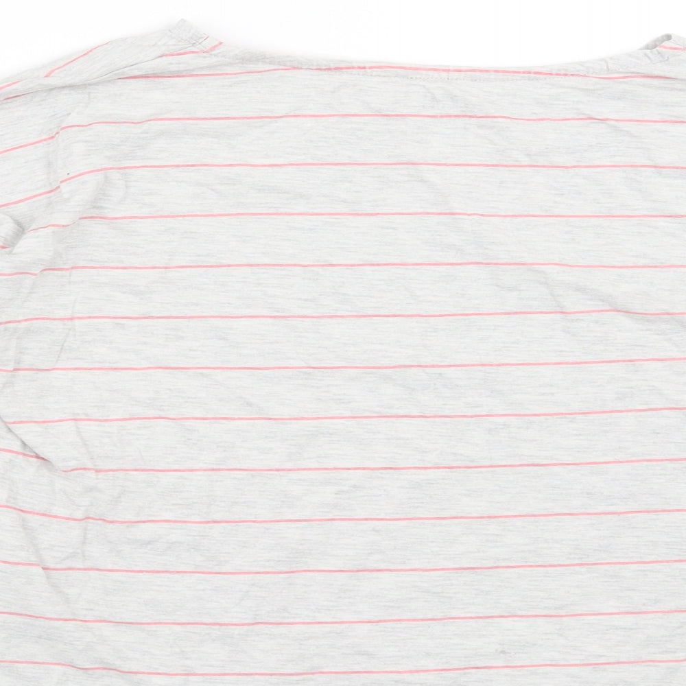 H&M Girls Grey Striped  Basic T-Shirt Size 8-9 Years