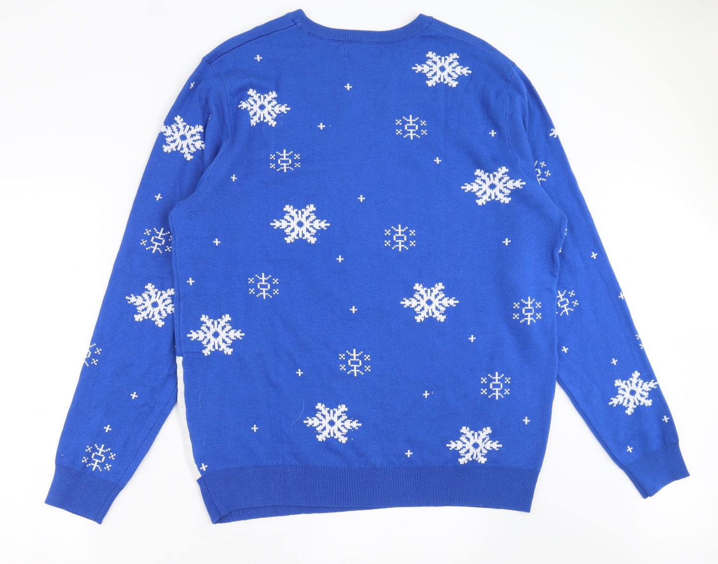 Primark Mens Blue  Knit Pullover Jumper Size 2XL  - Christmas jumper