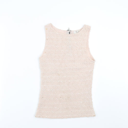 me Womens Pink   Basic Tank Size M  - sequins