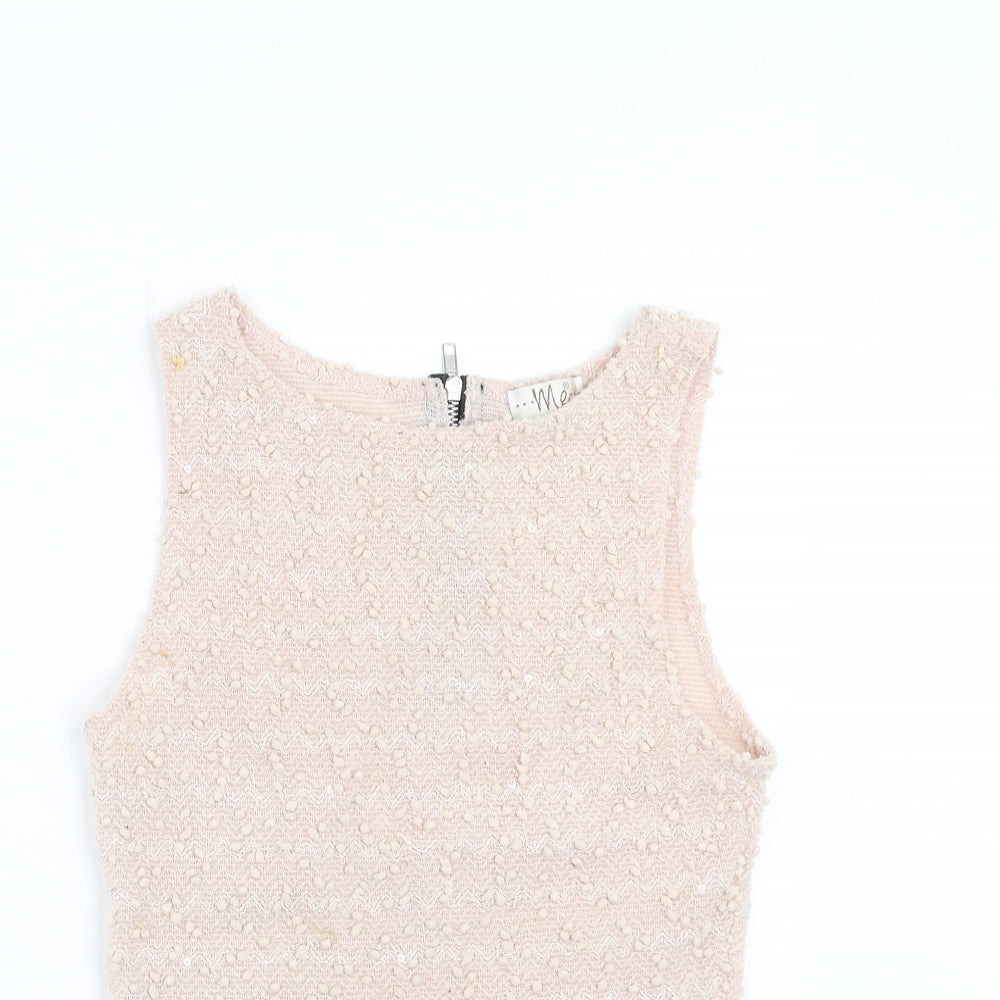 me Womens Pink   Basic Tank Size M  - sequins
