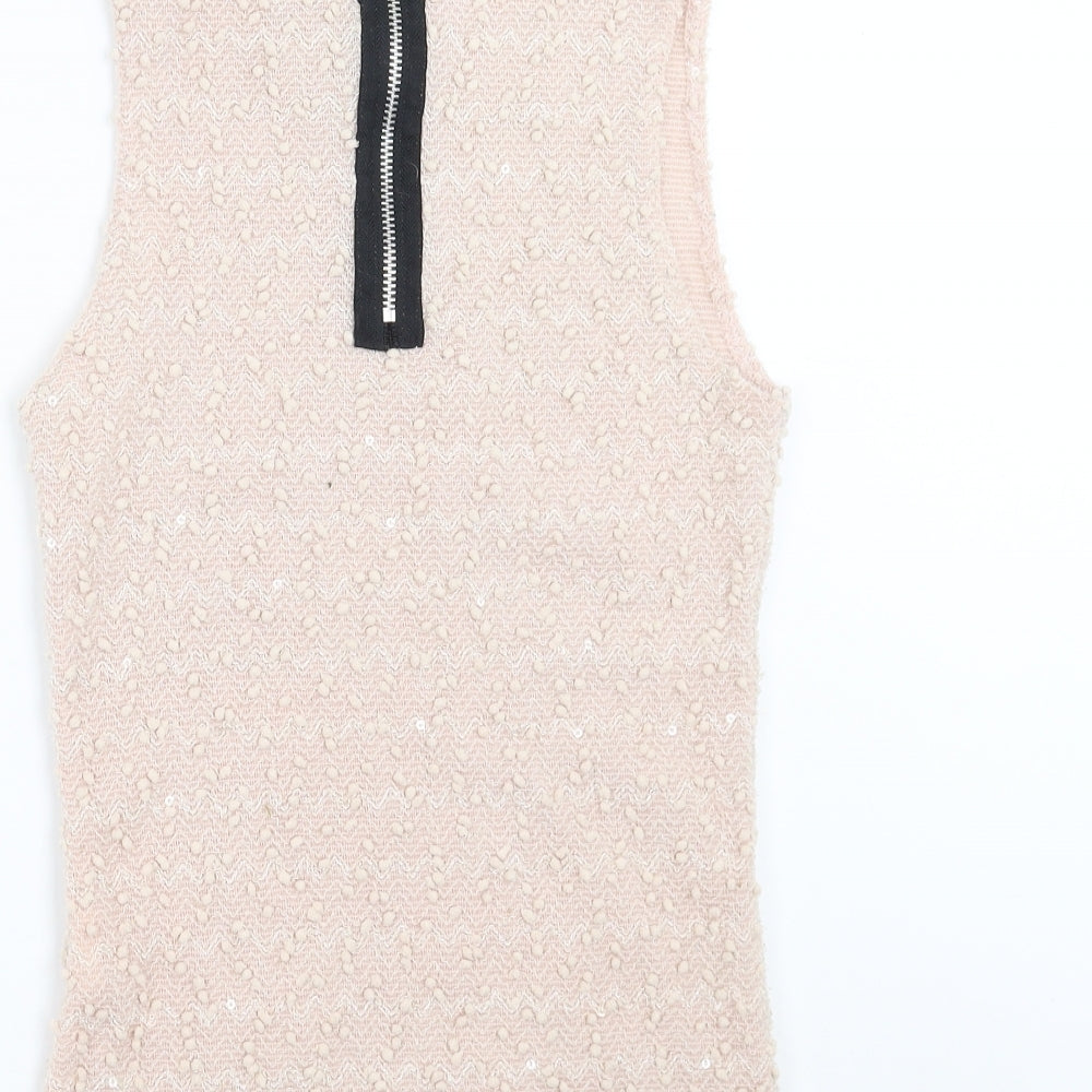 me Womens Pink   Basic Tank Size M  - sequins