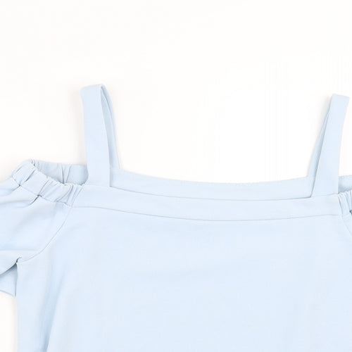 New Look Girls Blue   Basic Blouse Size 12-13 Years  - cold Shoulder