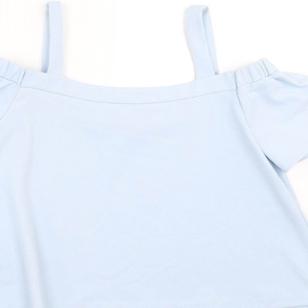 New Look Girls Blue   Basic Blouse Size 12-13 Years  - cold Shoulder