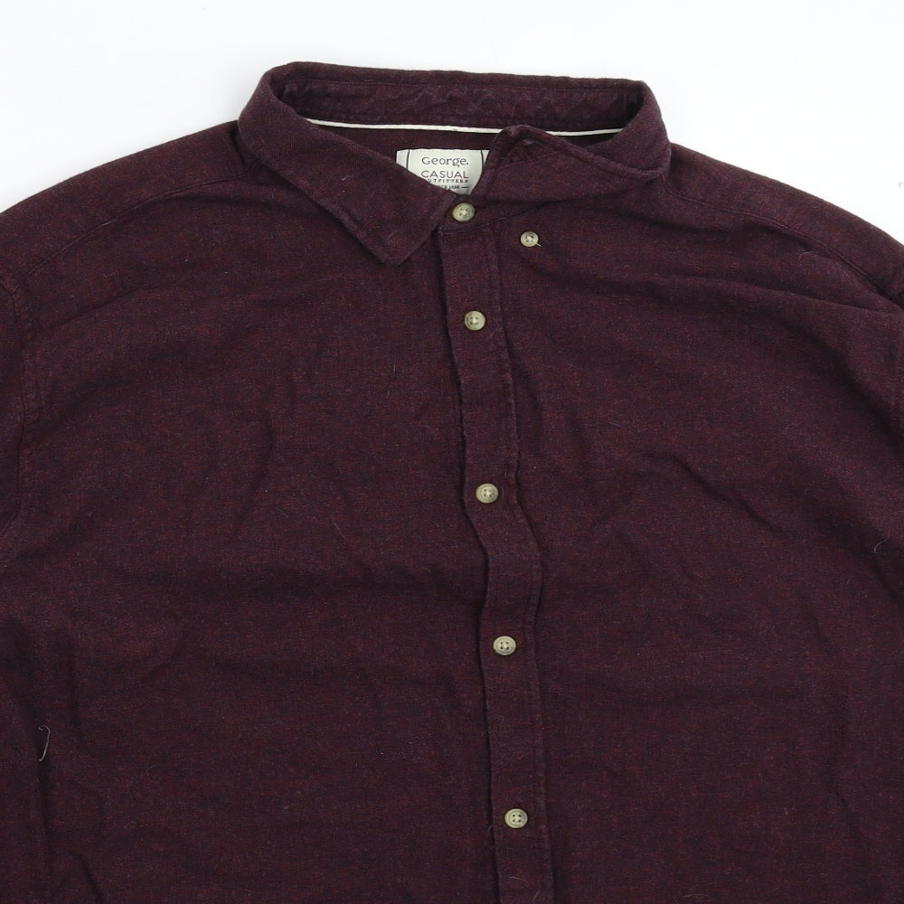 George Mens Brown    Button-Up Size 2XL