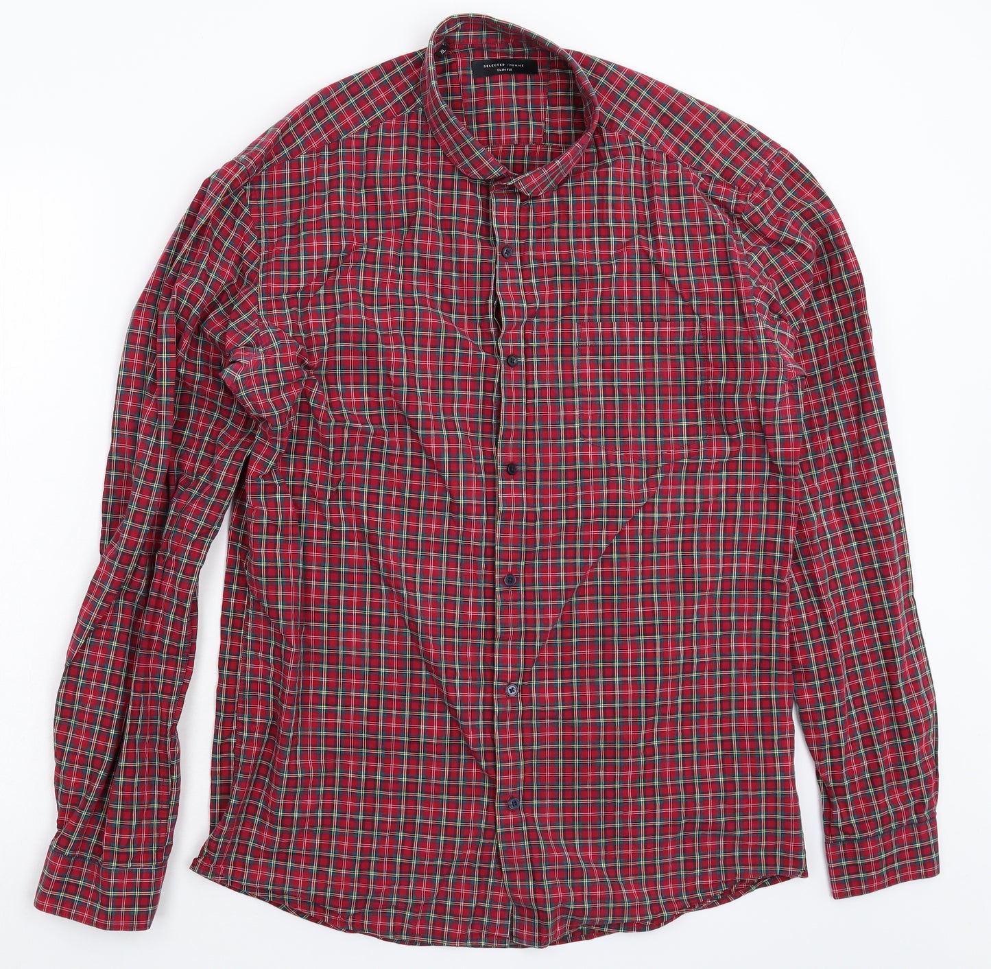 Selected Mens Multicoloured Check   Button-Up Size XL