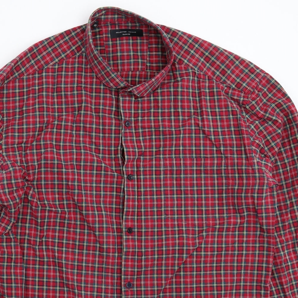 Selected Mens Multicoloured Check   Button-Up Size XL