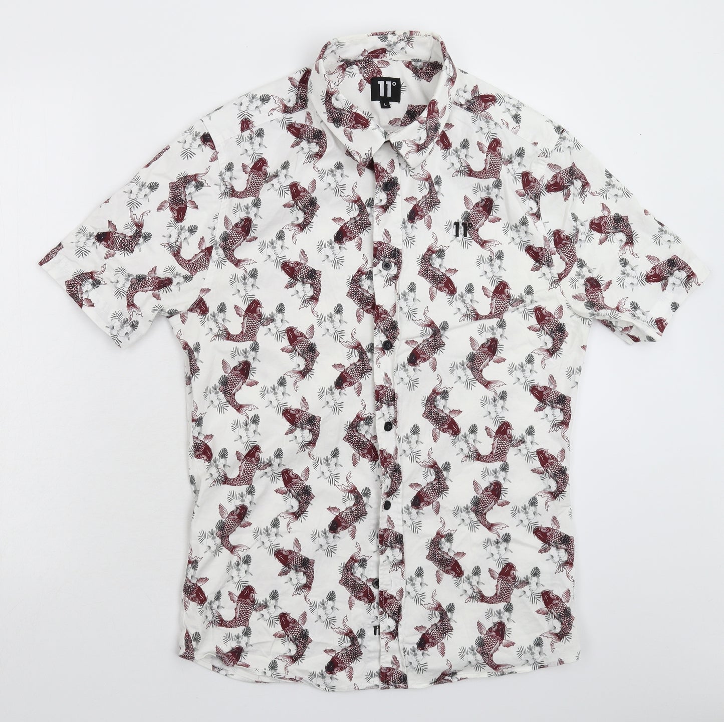 11 degrees Mens White    Button-Up Size L