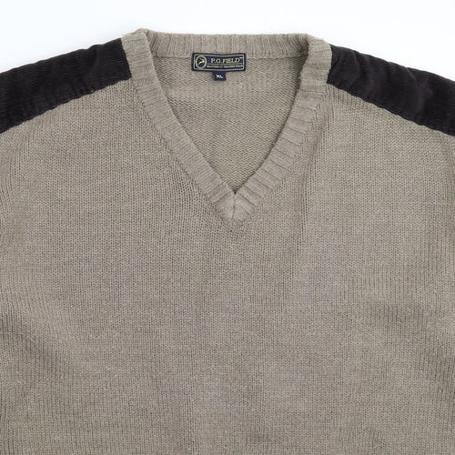 PG Field Mens Grey  Knit Pullover Jumper Size XL