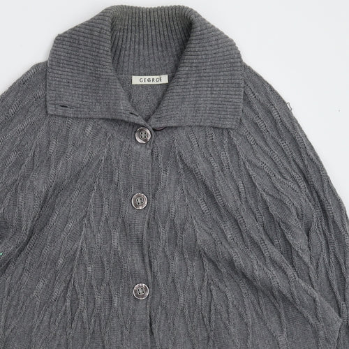 George Womens Grey  Knit Cardigan Jumper Size 16