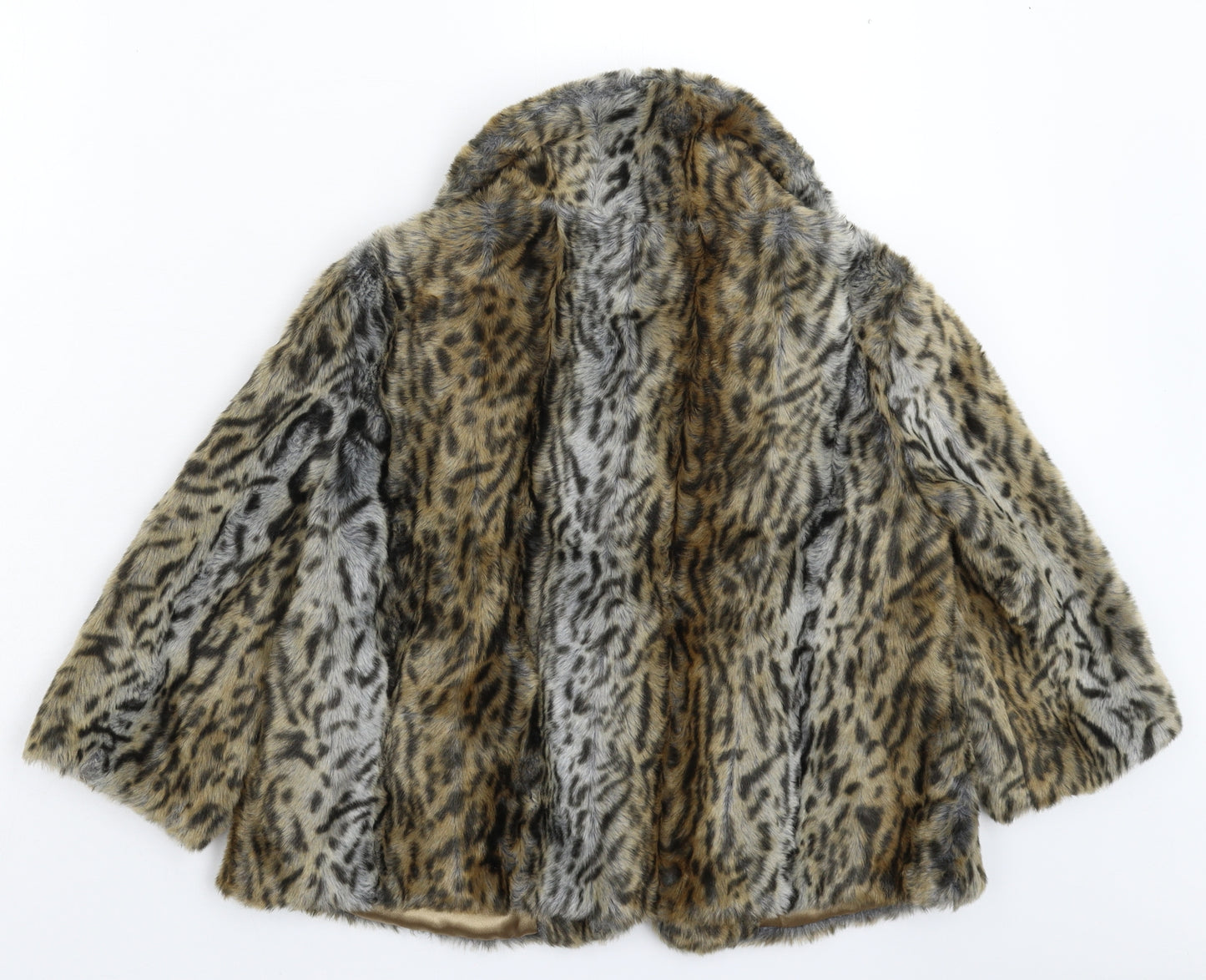 Miss Selfridge Womens Multicoloured Animal Print  Jacket Coat Size 10  - Faux Fur
