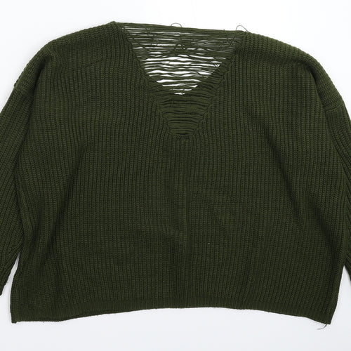 Izabel Womens Green  Knit Pullover Jumper Size 10  - Oversized