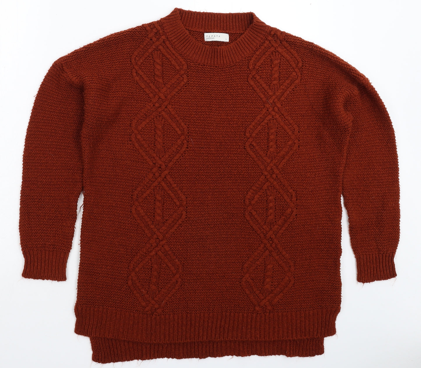 Papaya Womens Brown  Knit Pullover Jumper Size L