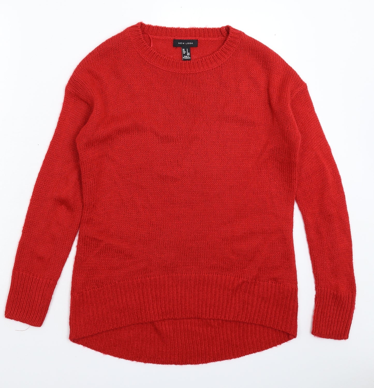 New Look Womens Red  Knit Pullover Jumper Size S