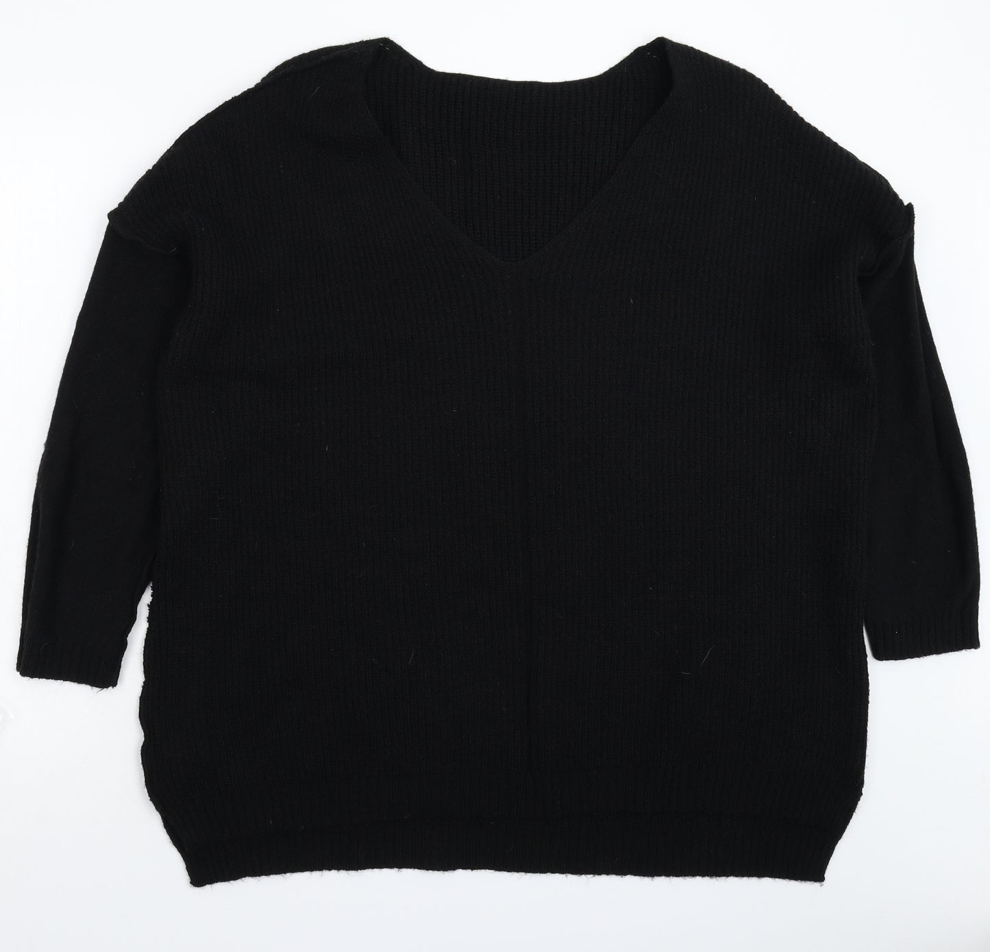 Preworn Womens Black  Knit Pullover Jumper Size 2XL