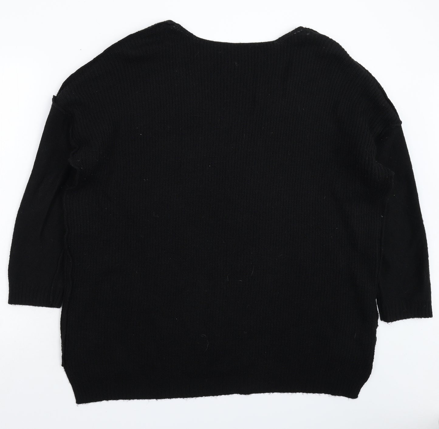Preworn Womens Black  Knit Pullover Jumper Size 2XL
