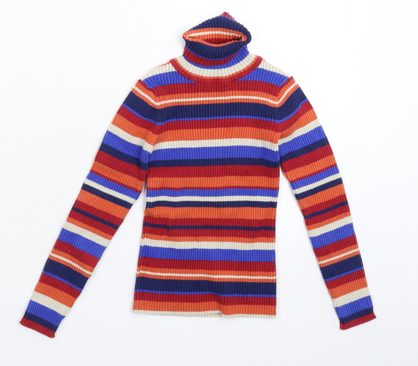 NEXT Girls Multicoloured Striped Knit Pullover Jumper Size 8 Years