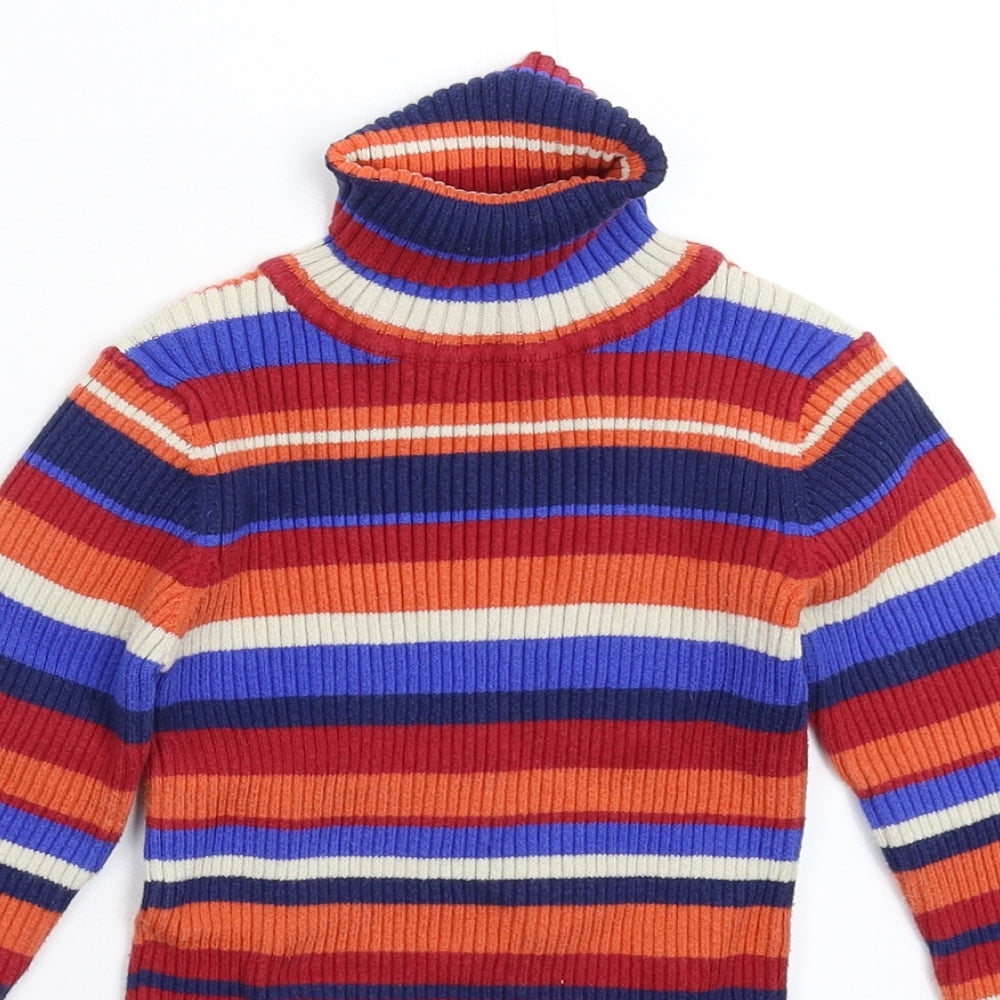 NEXT Girls Multicoloured Striped Knit Pullover Jumper Size 8 Years