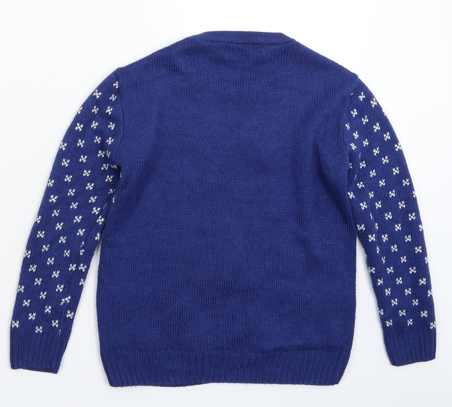 George Boys Blue  Knit Pullover Jumper Size 7-8 Years  - Christmas
