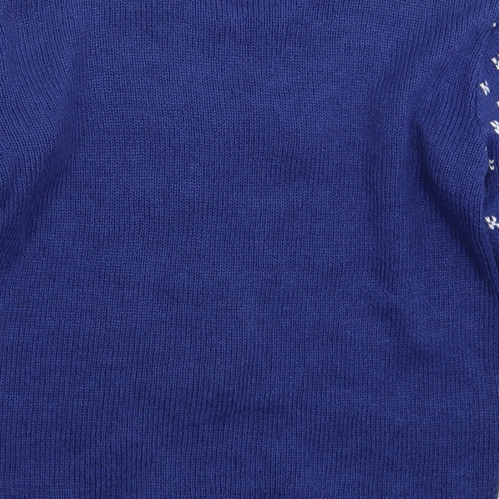 George Boys Blue  Knit Pullover Jumper Size 7-8 Years  - Christmas