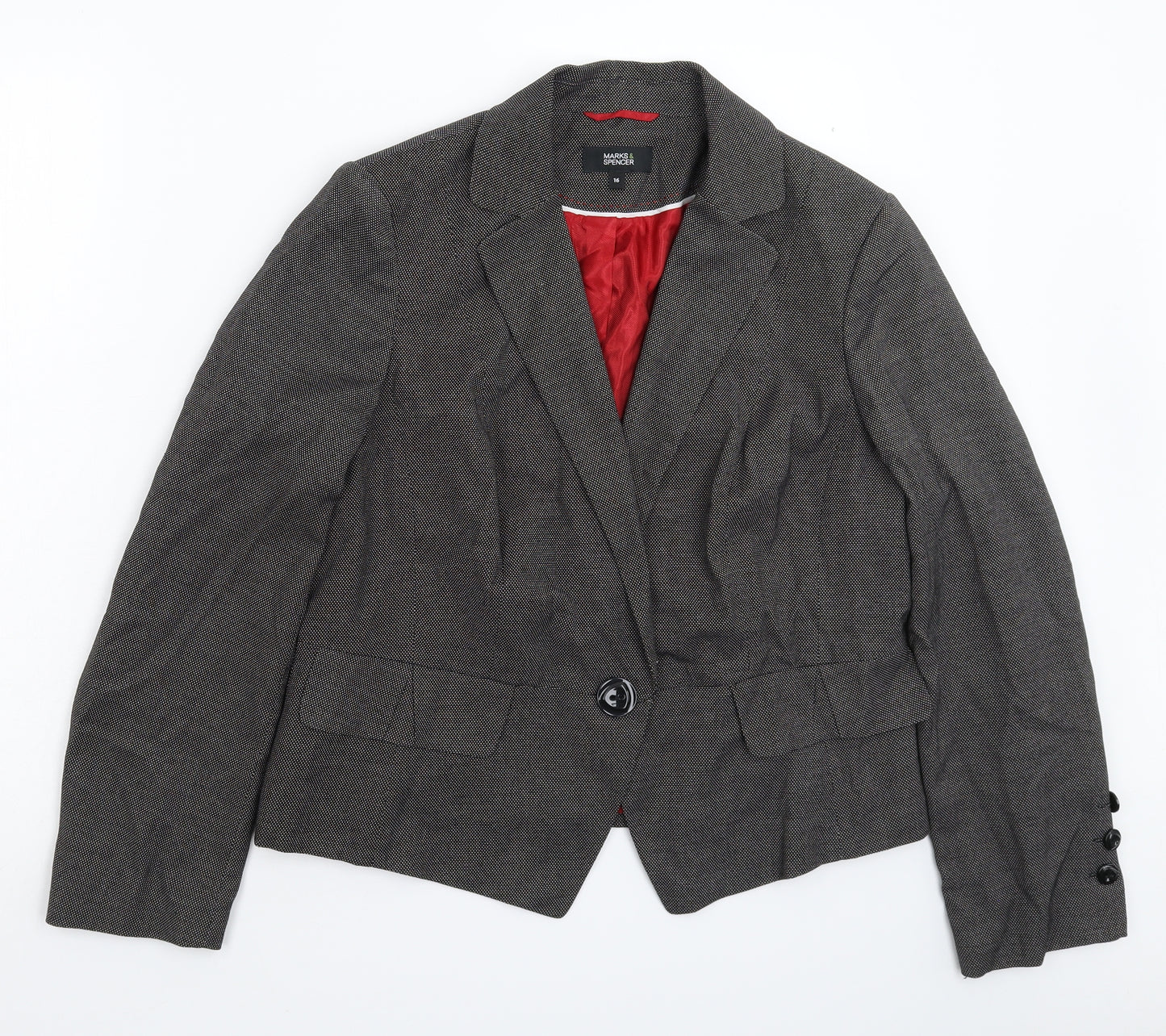 Marks and Spencer Womens Grey   Jacket Suit Jacket Size 16