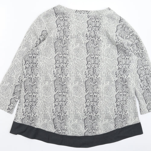Active Womens Grey Animal Print  Pullover Jumper Size 2XL