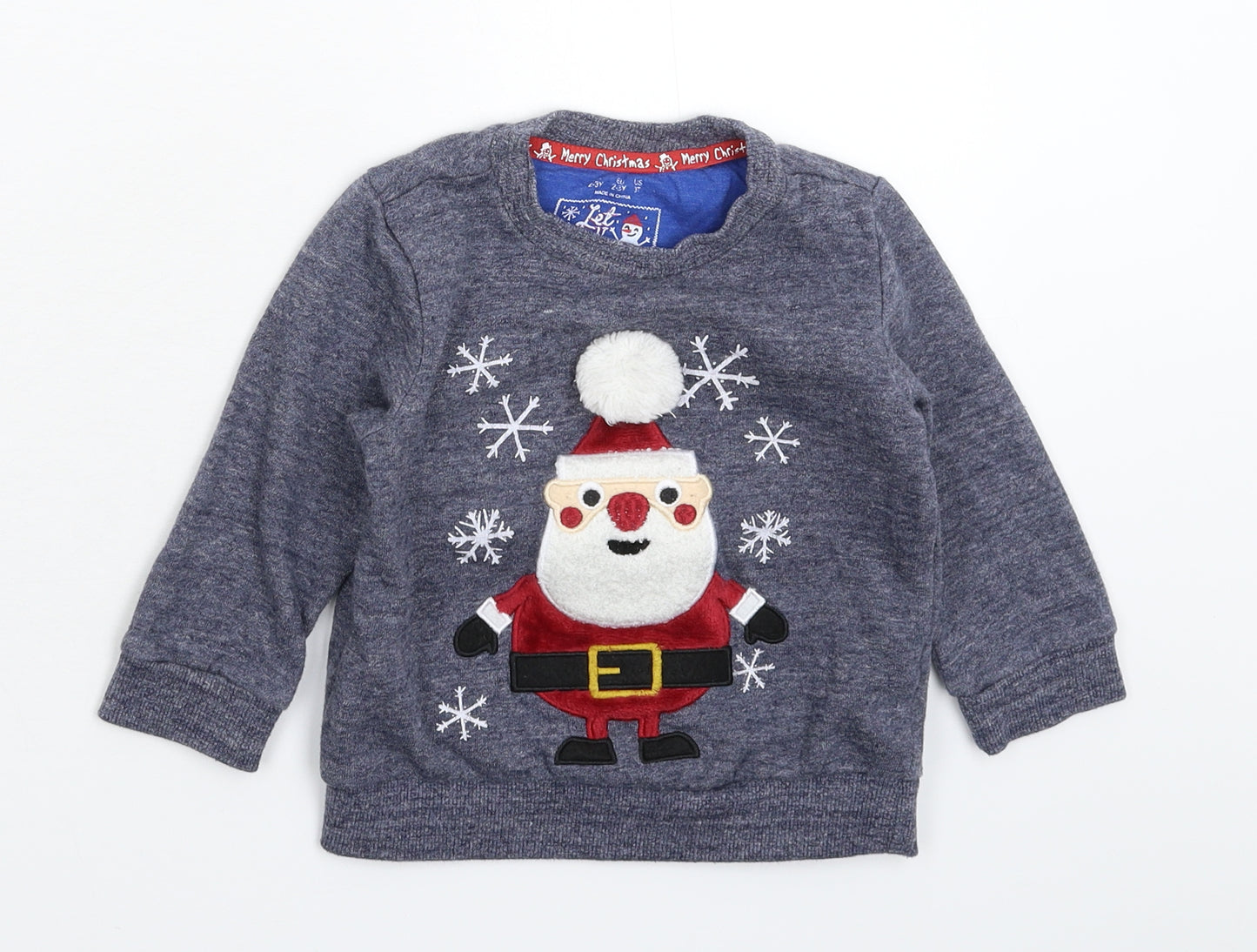 F&F Boys Blue   Pullover Sweatshirt Size 2-3 Years  - Christmas