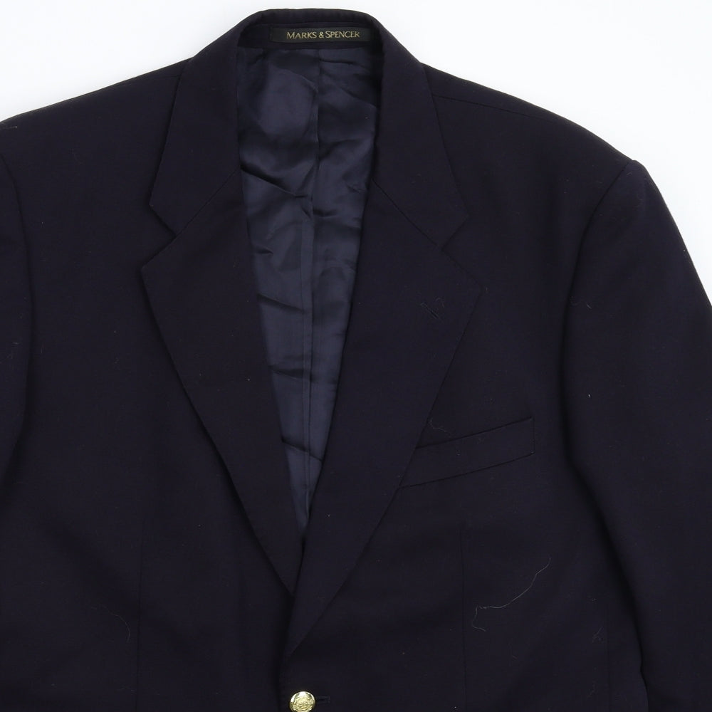 St Michael Mens Blue   Jacket Suit Jacket Size 42