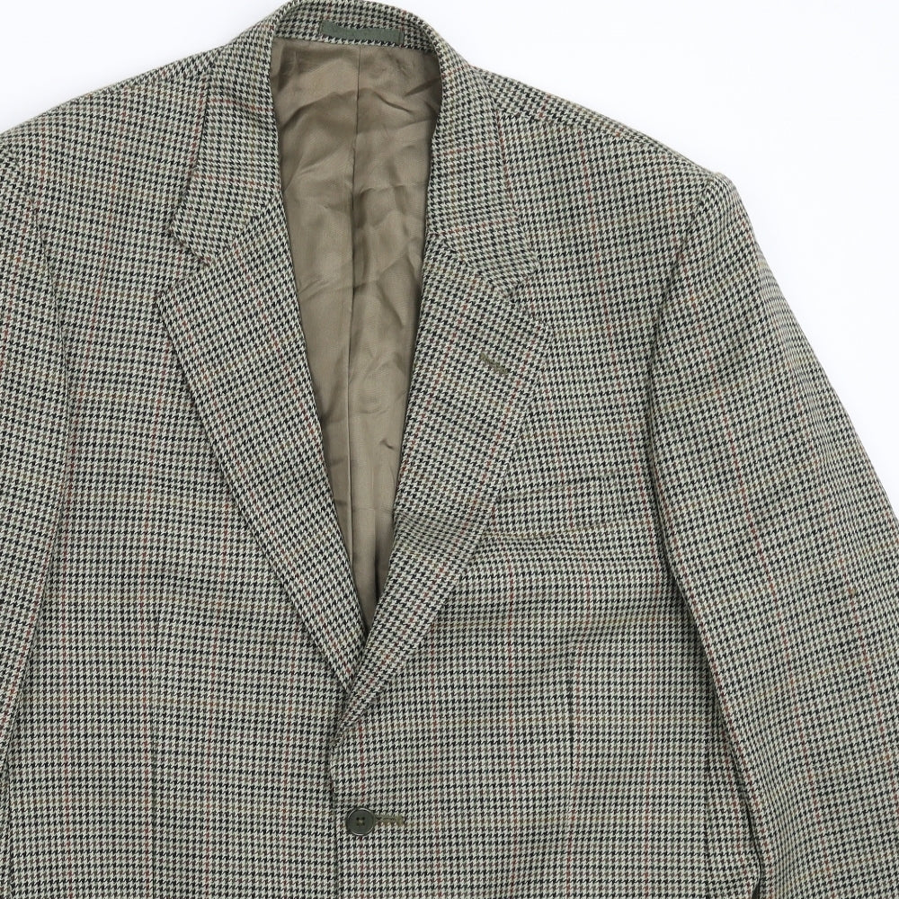 Cormbie Mens Multicoloured Houndstooth  Jacket Suit Jacket Size 40