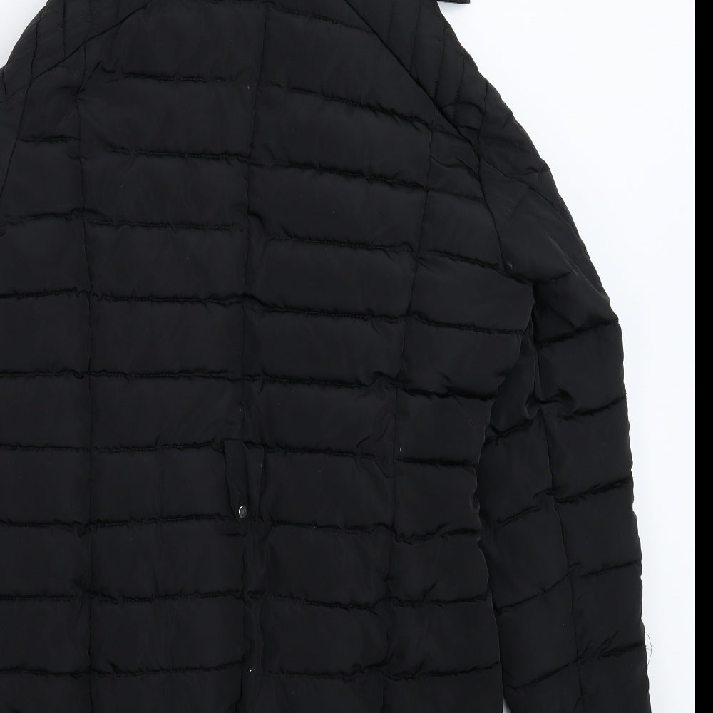 F&F Womens Black   Parka Coat Size 14