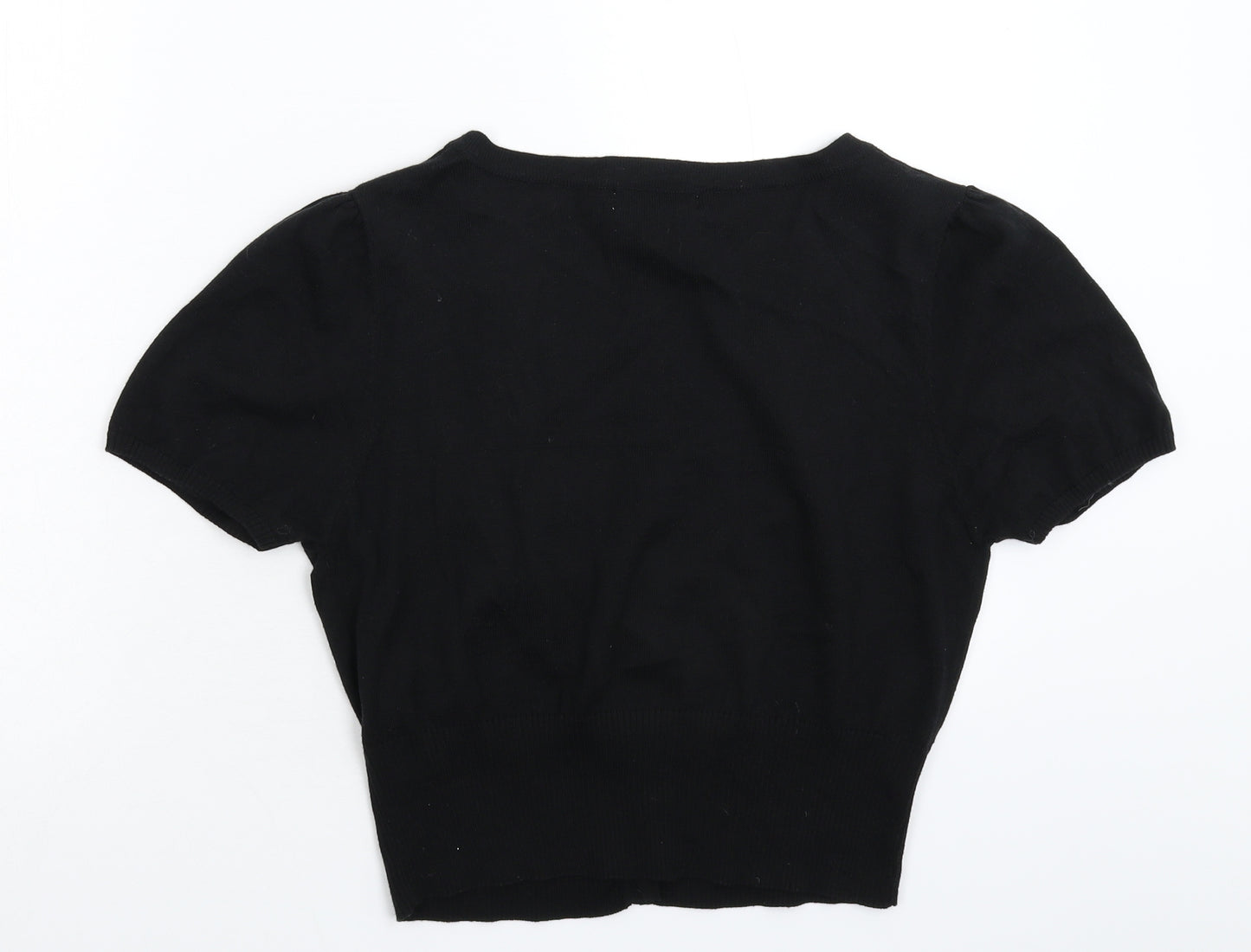 Peacocks Womens Black  Knit Cardigan Jumper Size 16