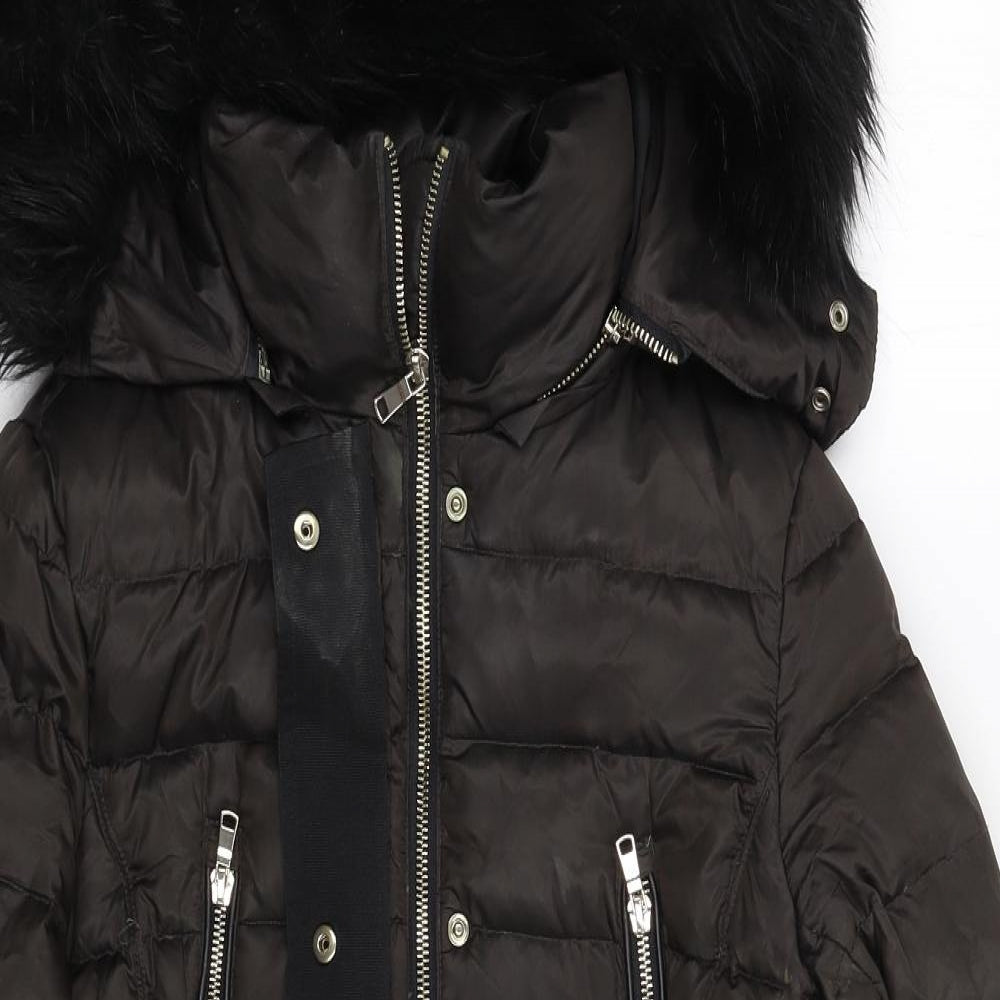 Zara Womens Black   Parka Coat Size XS