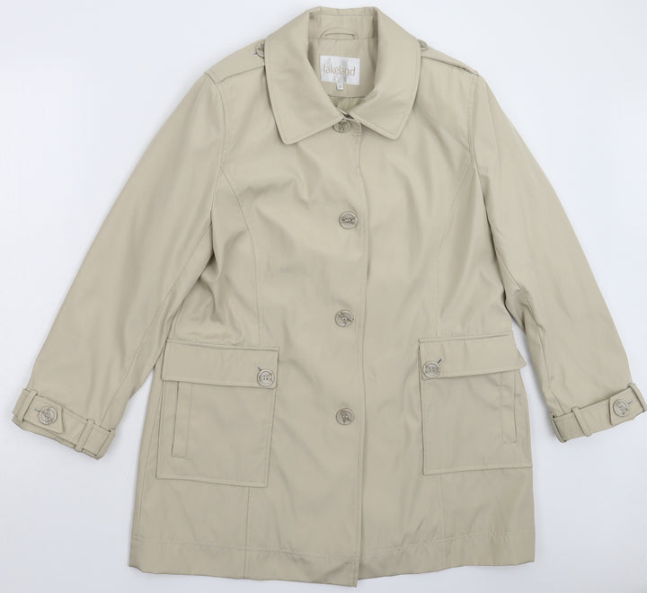Lakeland Womens Grey Pea Coat Coat Size 14