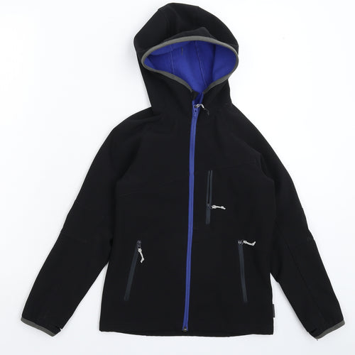 DECATHLON Girls Black  Softshell Jacket  Size 8 Years