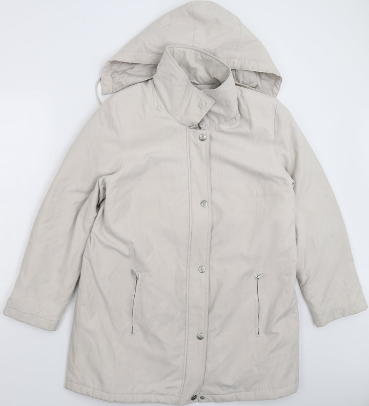BM Womens Grey Pea Coat Coat Size M