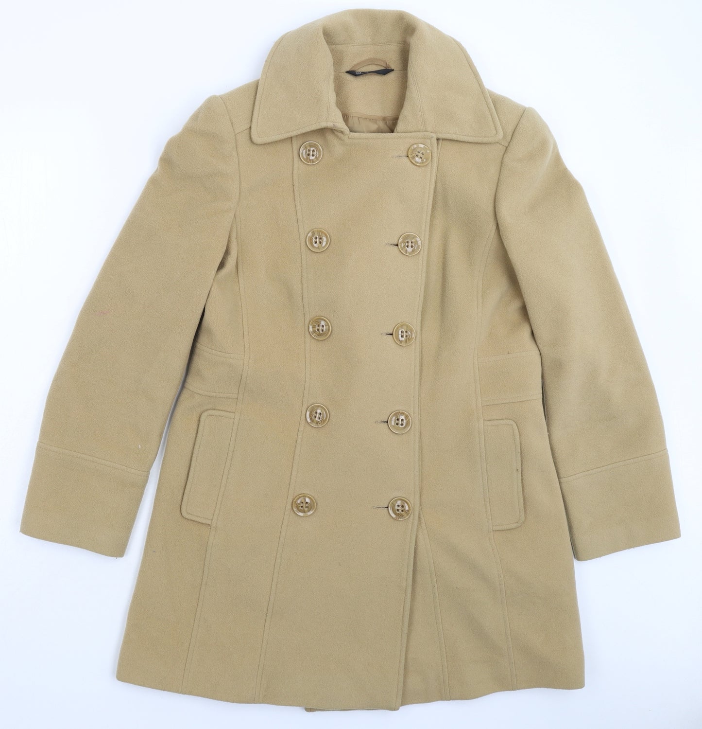BHS Womens Beige   Pea Coat Coat Size 14
