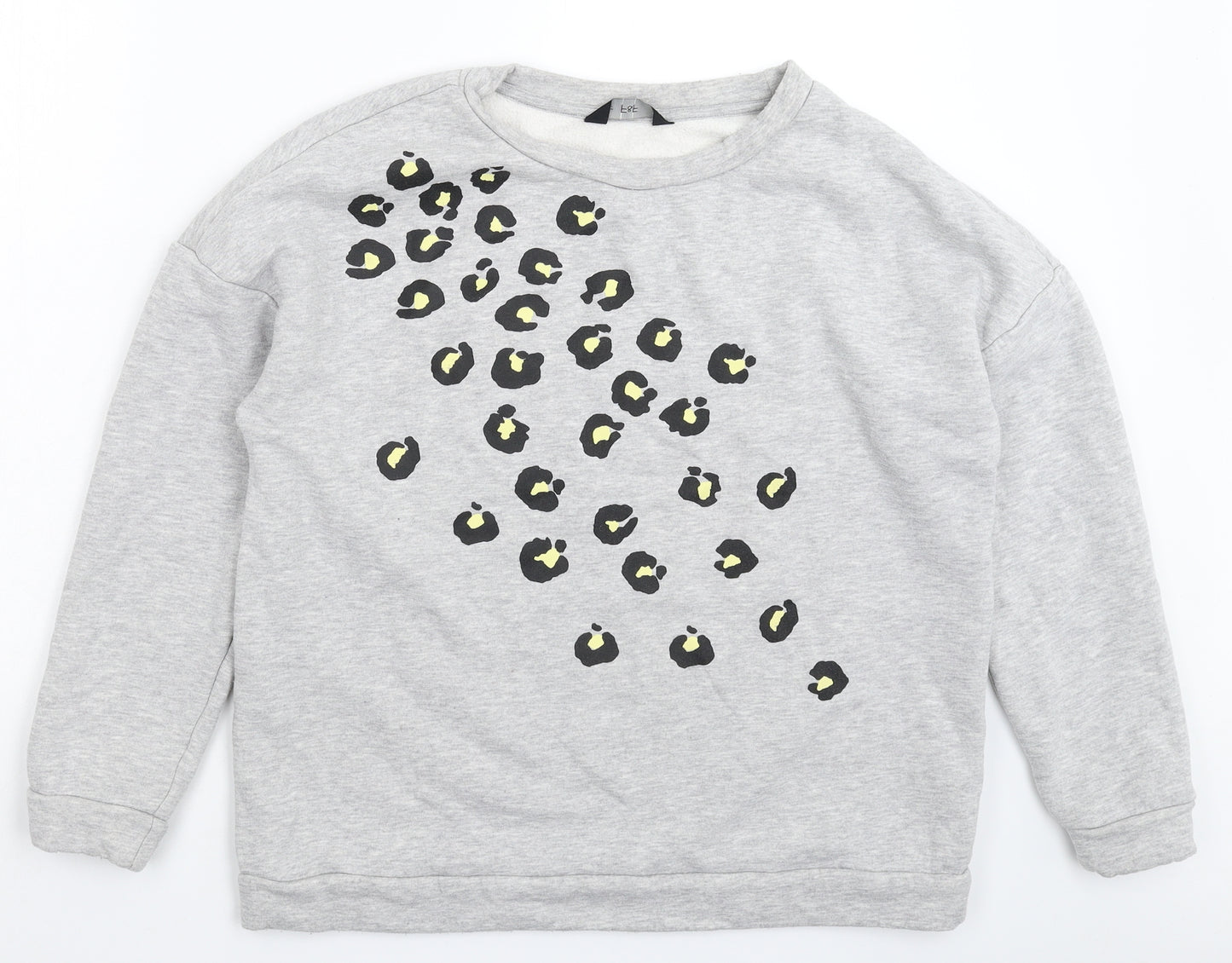 F&F Womens Grey Animal Print  Pullover Sweatshirt Size 14