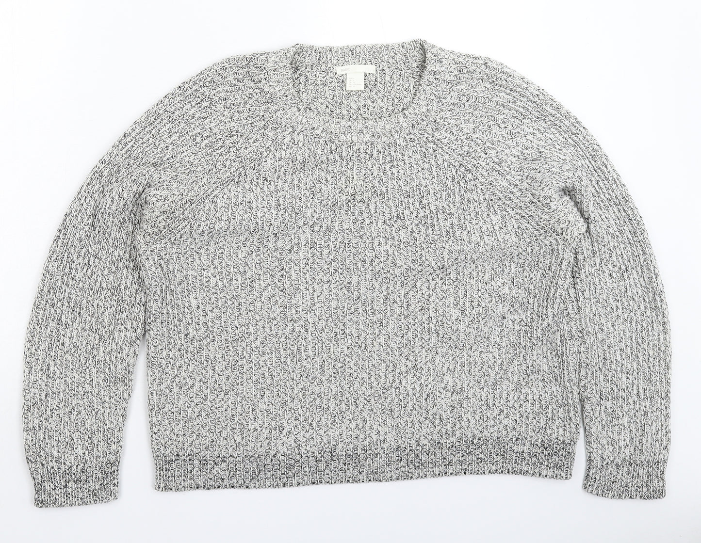 H&M Womens Grey  Knit Pullover Jumper Size L