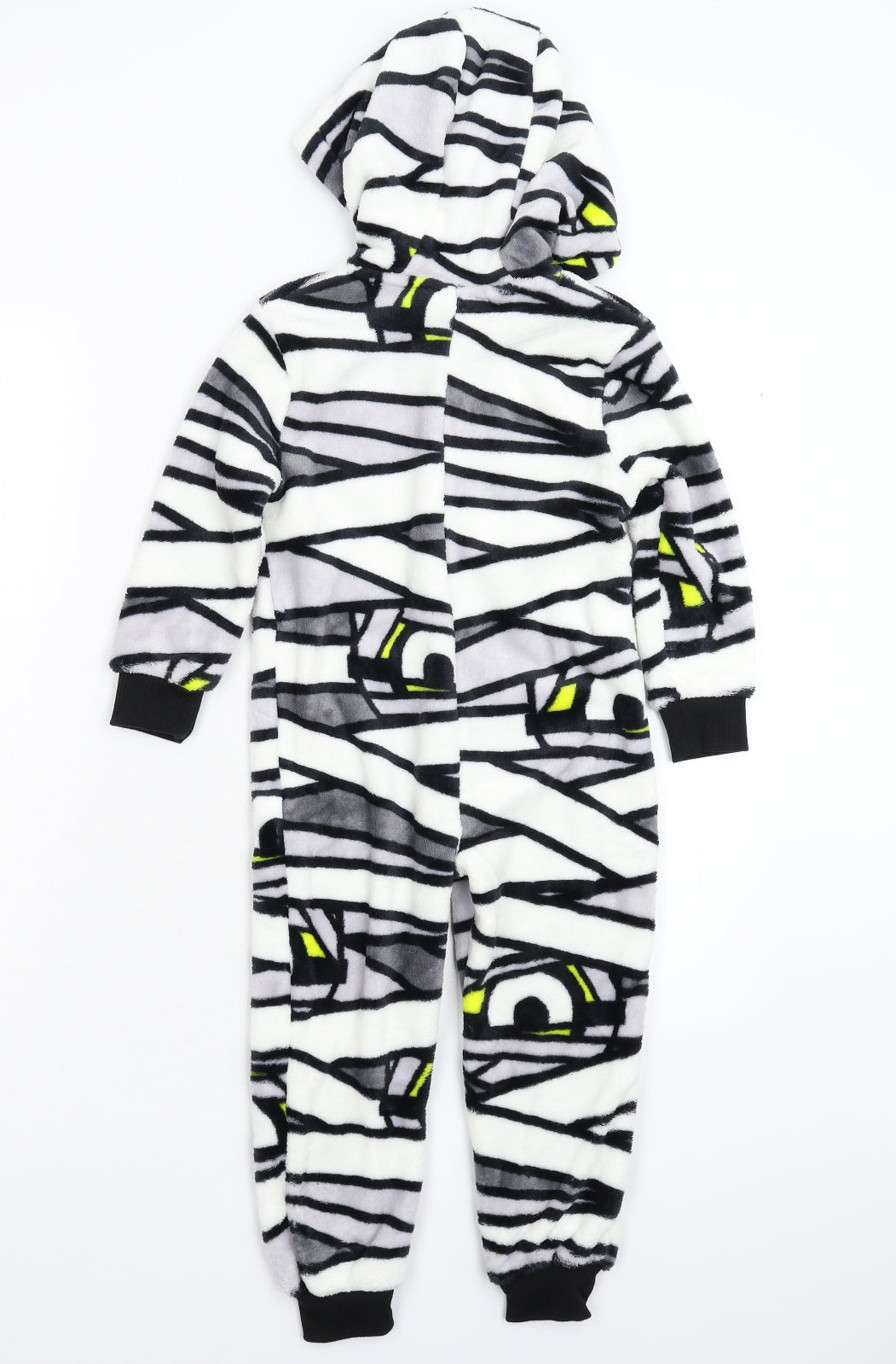 Tesco Boys White Striped Fleece  One Piece Size 3-4 Years  - Minions