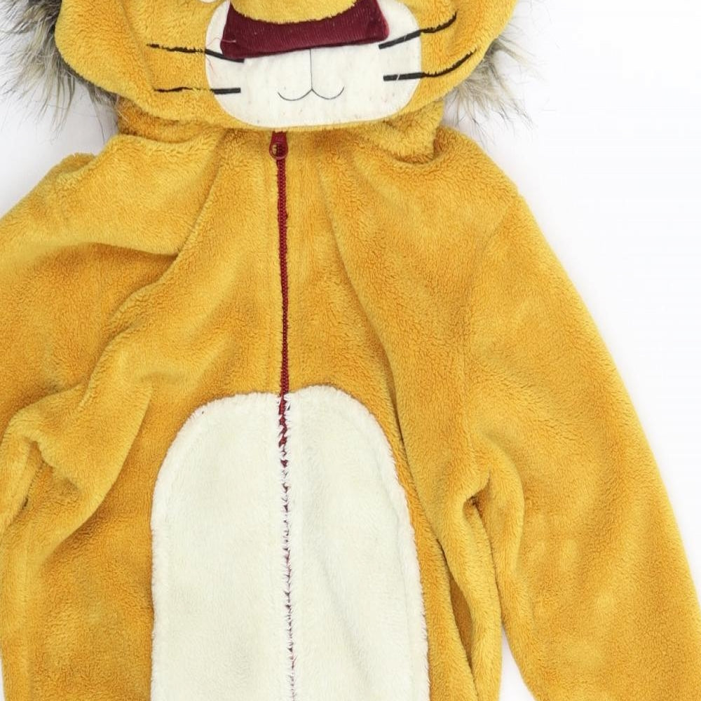 NEXT Boys Orange Solid Fleece  One Piece Size 4-5 Years  - Lion