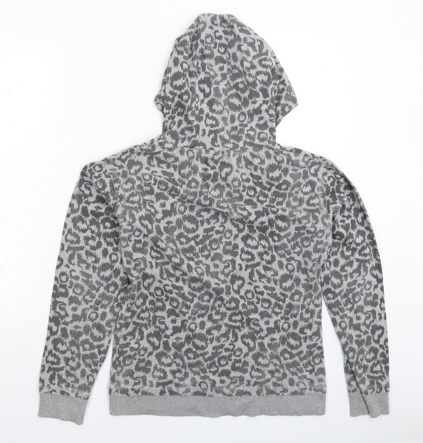 Diamonds & Divas Womens Grey Animal Print  Pullover Hoodie Size 16