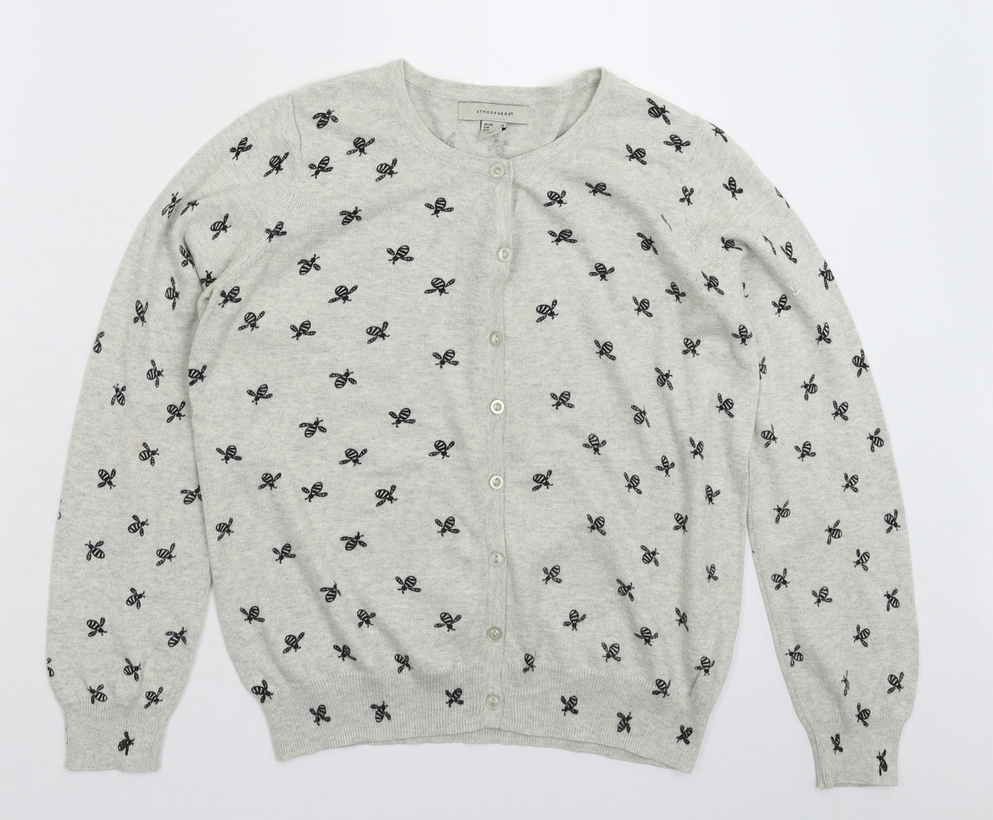 Atmosphere Womens Grey  Knit Cardigan Jumper Size 10