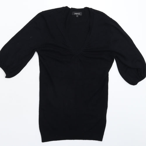 Papaya Womens Black  Knit Pullover Jumper Size 8