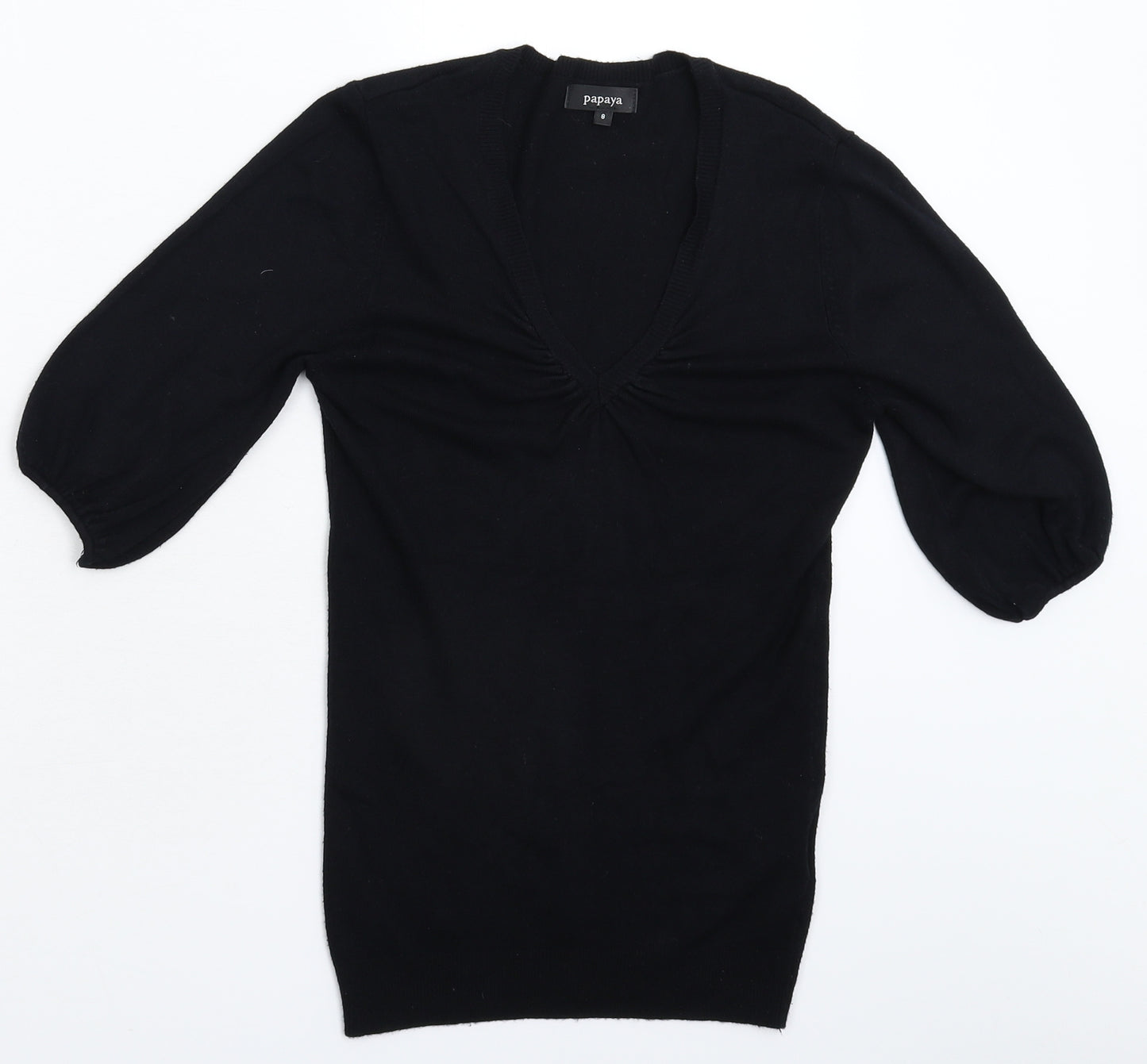 Papaya Womens Black  Knit Pullover Jumper Size 8