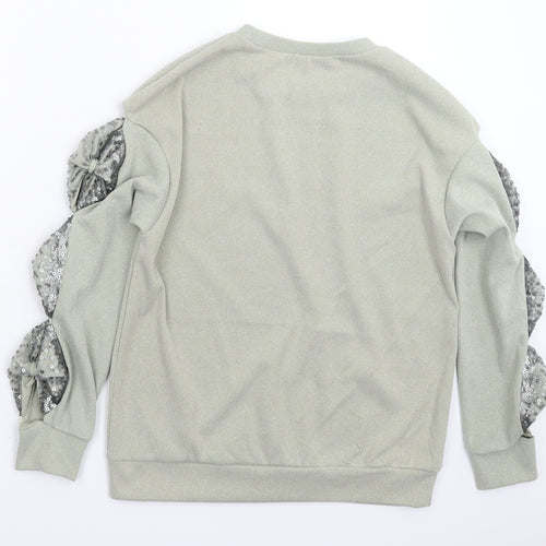 Sheilay Womens Grey  Knit Pullover Jumper Size S