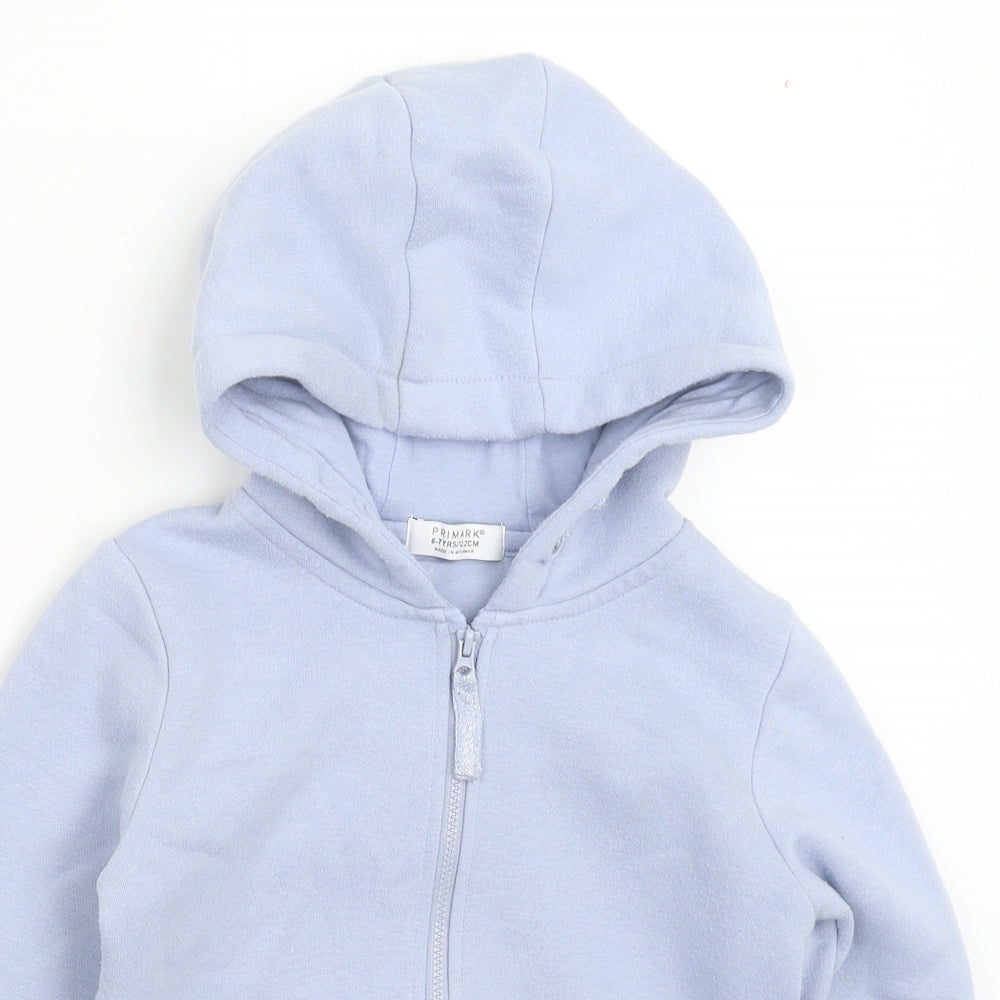 Primark Girls Blue   Full Zip Hoodie Size 6-7 Years