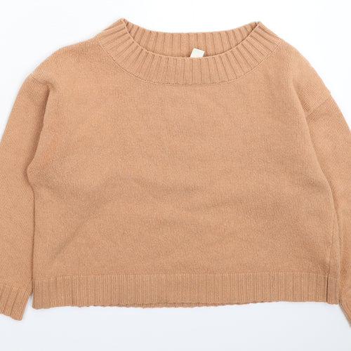 H&M Womens Beige  Knit Pullover Jumper Size L