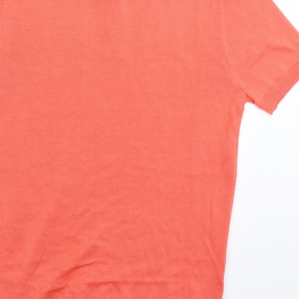 River Island Mens Pink  Knit  Polo Size S