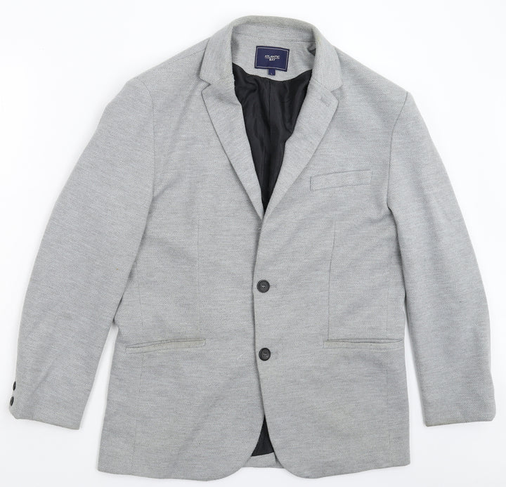 Atlantic Bay Mens Grey Jacket Blazer Size L