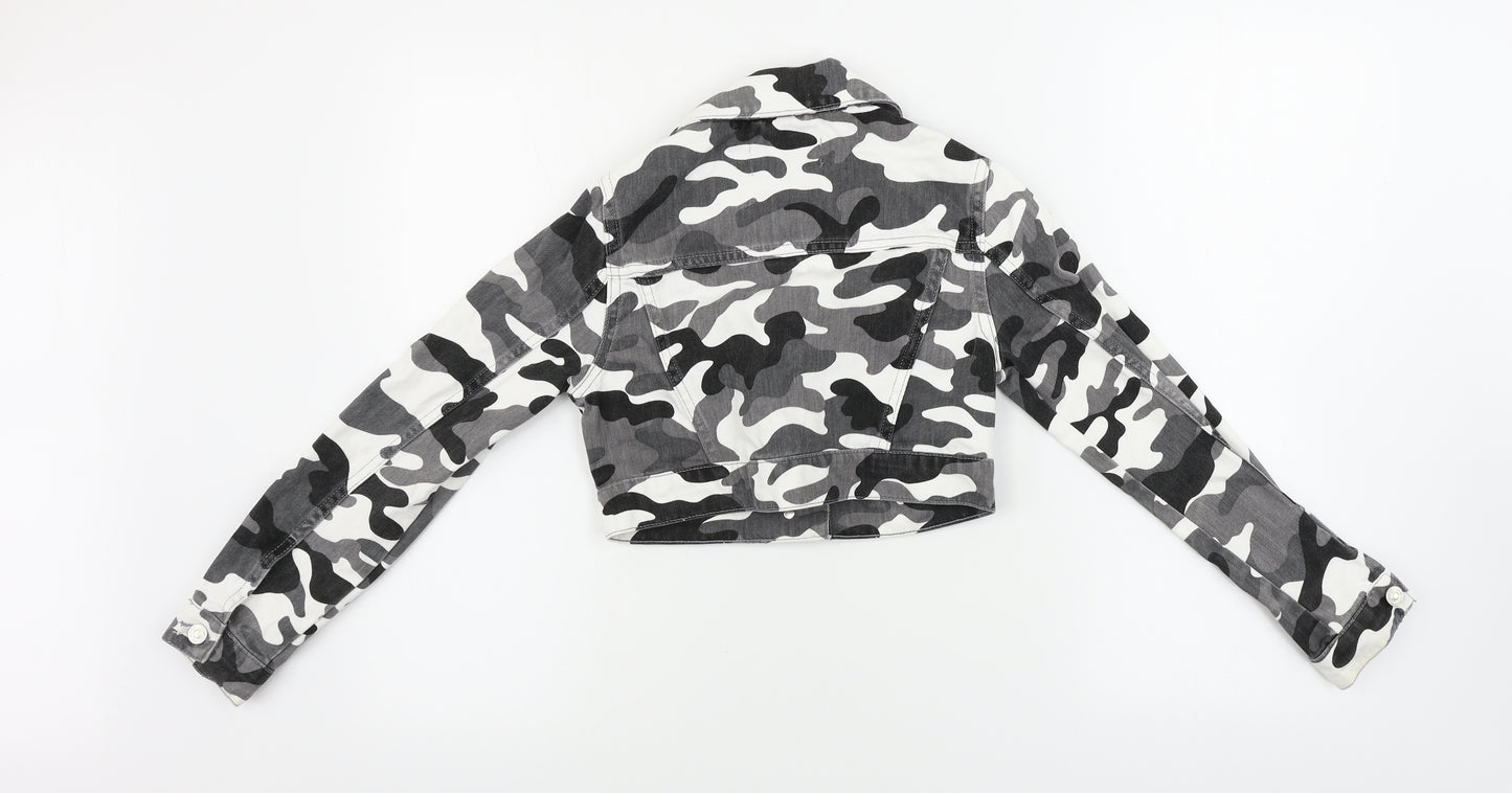New Look  Girls Grey Camouflage  Jacket Coat Size 9 Years